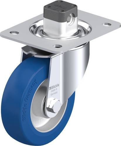 Blickle Lenkrolle LK-ALBS 125K-3-CS11 mit Feststeller, silber, Rad-Durchmesser: 12 cm, Tragfähigkeit: 350 kg - Bild 1