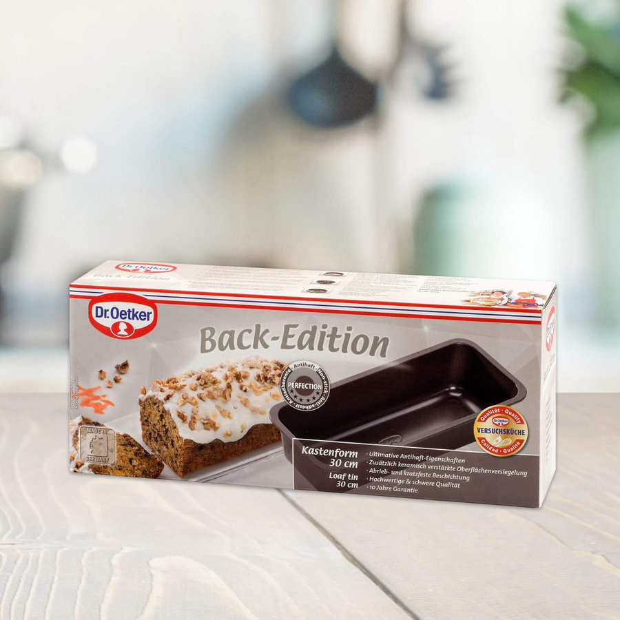 Dr. Oetker Kastenform Back-Edition aus Keramik mit Antihaftbeschichtung, Schwarz, Länge: 30 cm - Bild 2