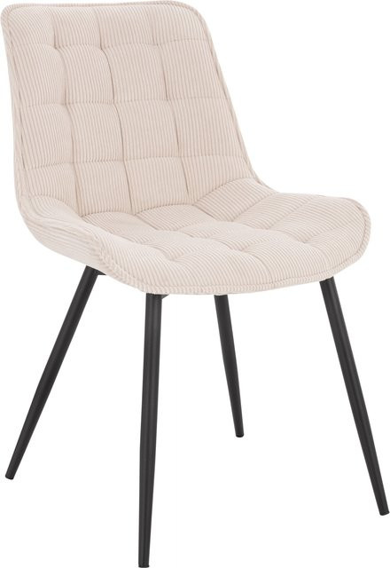 HOME DELUXE Polsterstuhl Esszimmer IKALO 2er Set Beige mit Metallgestell B/T/H: 40 x 52,5 x 120 cm - Bild 1
