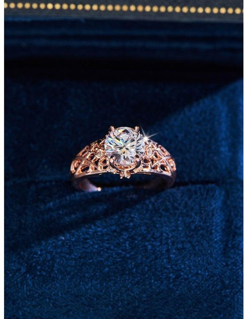 YIRAN Jewelry Diamantring Kupfer Gold, Zirkonia, Unisex - Bild 1