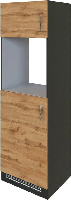 Held Möbel Küchen-Ofen-Kühlschrank Sorrento in Wotan Eiche und Grafit, B/T/H: 60 x 60 x 200 cm - Bild 1