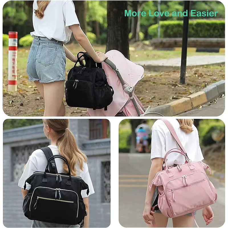 Movokbaby Windeltasche als Rucksack in Schwarz für Outdoor-Reisen und Baby-Pflege mit großer Kapazität - Bild 2