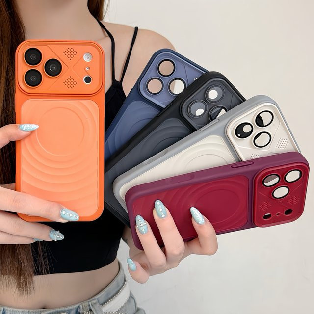 RPKKS Handyhülle mit Wasserwellen-Muster und großem Fenster für iPhone 17 16 15 14 Plus 13 12 11 Pro Max, MagSafe kompatibel, magnetischer Bumper-Schutz, Farbe: Weiß - Bild 1