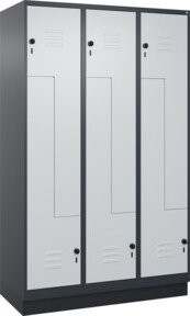 C+P Z-Spind Classic PLUS mit 6 Fächern und Sockel, Anthrazit/Grau/Schwarz, H x B x T: 195 x 120 x 50 cm - Bild 1