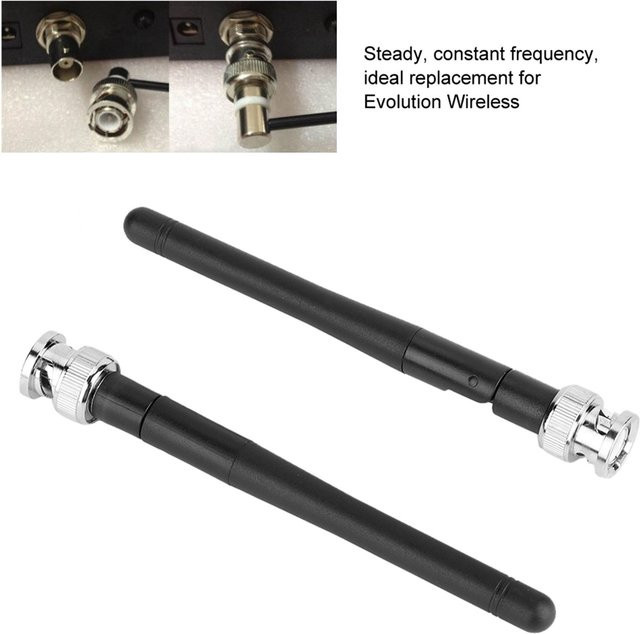 2er-Set UHF Antennen mit BNC Stecker in Schwarz, High Gain Anti-Interferenz für HM drahtlose Mikrofonsysteme EW100 EW300 EW500 G3 Empfänger - Bild 1
