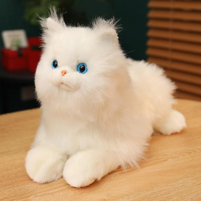 Weißes Perserkatzen-Stofftier, Plüsch / Textil, 65cm, Weiß - Bild 1