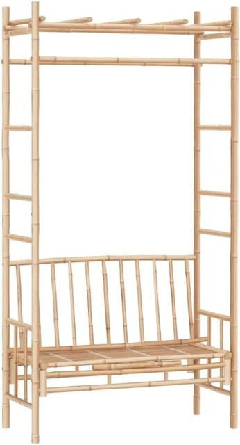 furnicato Gartenbank mit Pergola aus Bambus in Braun/Beige, B: 116 cm, H: 220 cm, T: 52 cm - Bild 1