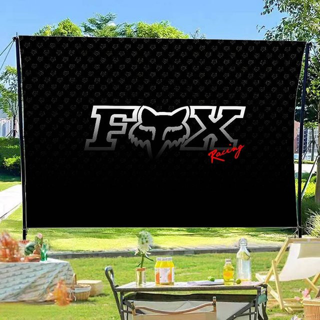 F-FOX Racing Car DIY-Flagge Wandkunst in Schwarz mit grafischem Design, B/H: 70 x 50 cm - Bild 1