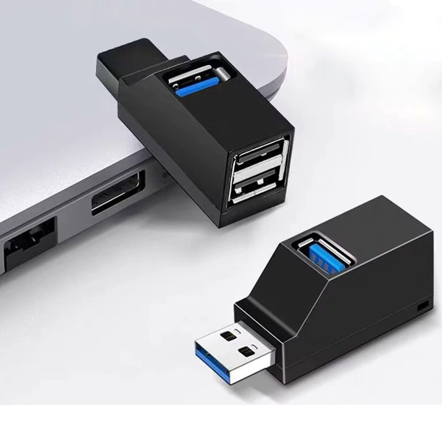 3-Port Mini USB Hub 3.0 High-Speed Splitter mit 2x USB 2.0 und 1x USB 3.0 in Schwarz - Bild 6