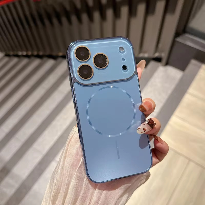 EHUIDE Magnetische Schutzhülle mit Big View Kameraobjektiv für iPhone 17 Pro Max, 16 Pro, 15 und 14 in Gold, stoßfeste Luxus-Hülle mit MagSafe Unterstützung - Bild 2