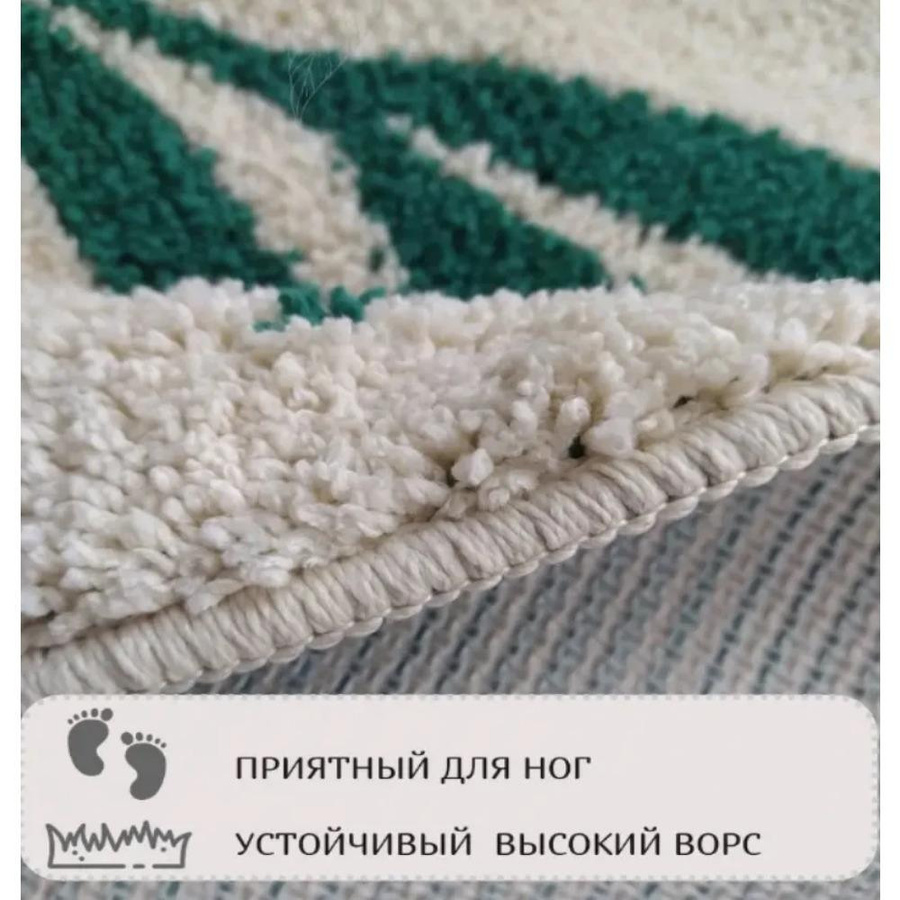 SEEQS Badezimmerteppich aus Mikrofaser mit tropischen Blättern, rutschfeste und saugfähige Badematte, B/B: 60 x 40 cm, Multicolour - Bild 2