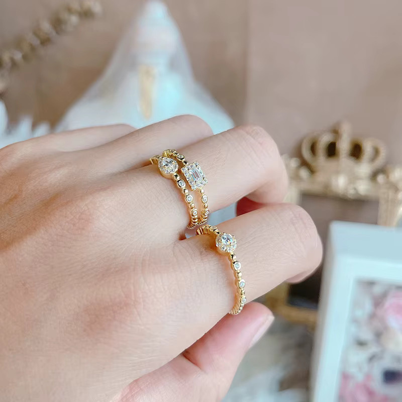 ZHOUYANG Ring, Goldfarbe, Zirkonia, Kristall, Damen - Bild 2