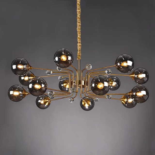 MZISOSOD Moderne Pendelleuchte Moonriver in Smoke Grey mit minimalistischem Bohnen-Design für Wohnzimmer und Flur - Bild 1