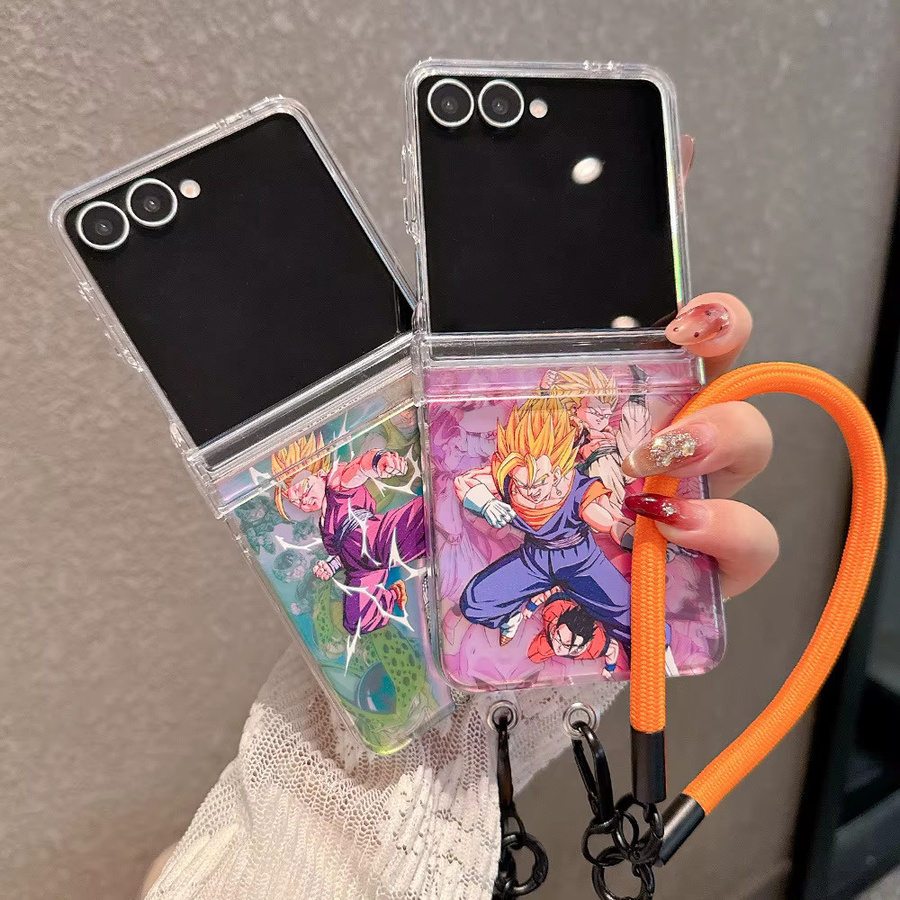 Handyhülle Dragon Ball Goku Saiyan Design für Samsung Galaxy Z Flip 7, Z Flip 6 und Z Flip 5, Harte PC-Rückseite, Multicolour - Bild 1