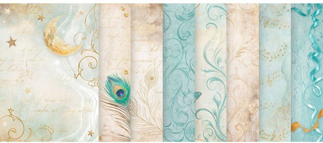 Stamperia Motiv-Strohseide Backgrounds Masquerade in Multicolor, Format A6 - Bild 1