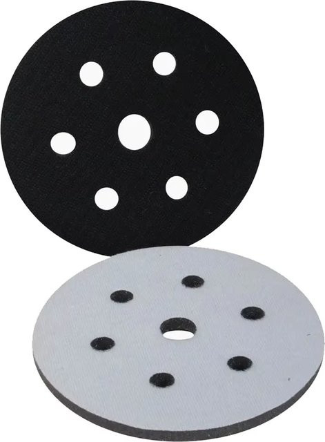 Weißes Schnittstellenpad für DA-Polierer und Schleifmaschinen mit 6 Zoll Durchmesser und 10 mm Dicke, weiche Dichte, 6+1 Lochmuster für staubfreies Arbeiten mit Klettverschluss - Bild 1