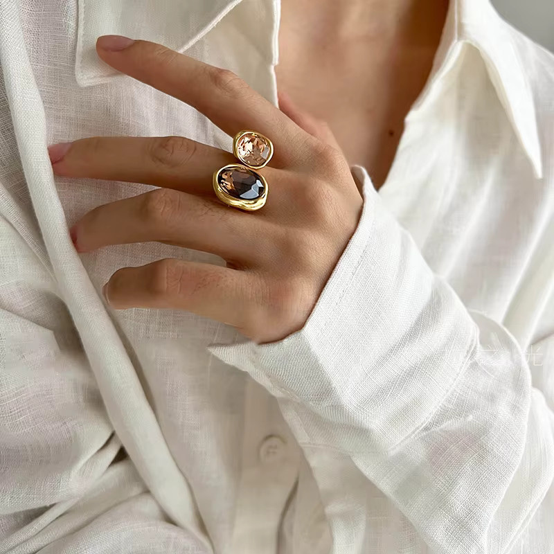Taoya Ring, Gold, Kristall, Damen, Vintage - Bild 3