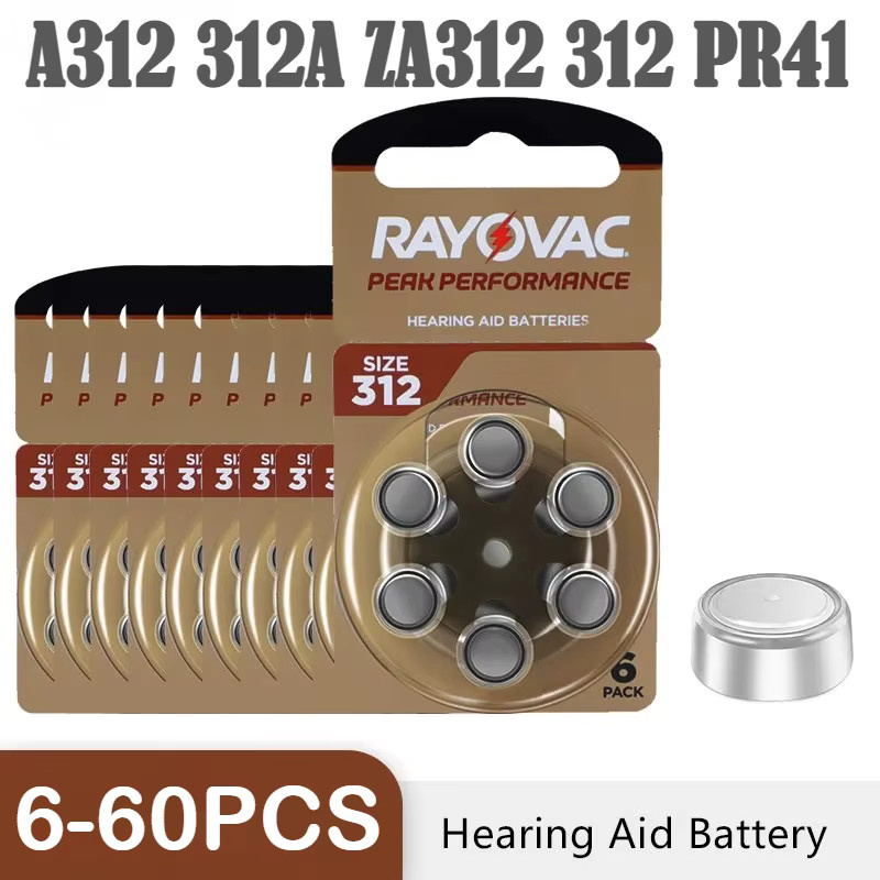 NDNNAS Einweg-Hörgerätebatterien 312/A312/PR41 1,45V Zink-Luft-Zellen in Silber für BTE CIC RIC OE In-Ear und Hinter-dem-Ohr Hörgeräte Großpackung - Bild 3