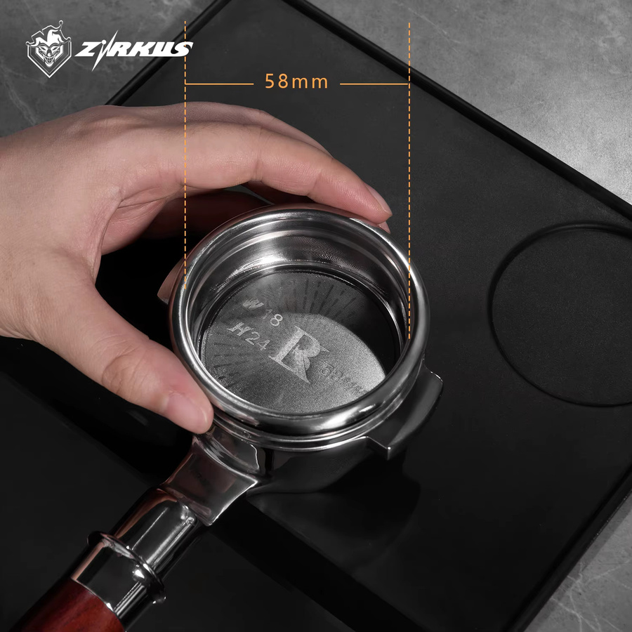 ZIRKUS Präzisions-Kaffeefilterkorb aus Edelstahl für 58mm Siebträger, Farbe: Silber - Bild 5