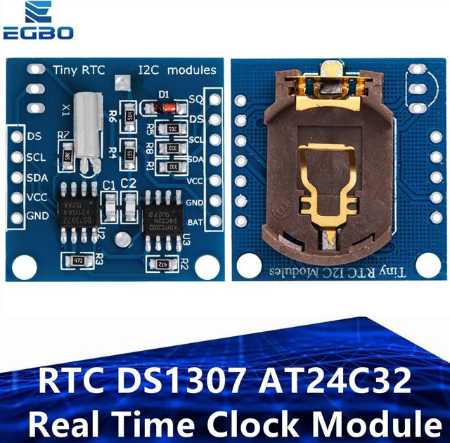 EGBO I2C RTC DS1307 AT24C32 Echtzeituhr Modul mit Speicher in Blau für AVR ARM PIC Tiny RTC - Bild 1