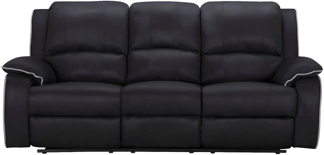 Vente-unique Relaxsofa Hernani in Schwarz aus Microfaser mit 210 cm Breite - Bild 1