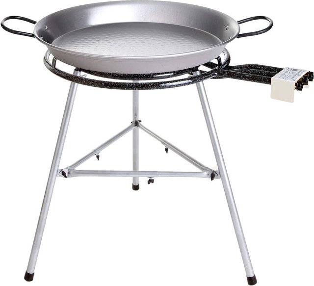 Paella World Paella Grill-Set Comfort Line inkl. Pfanne und Windschutz aus Edelstahl in Silber für Gas - Bild 1