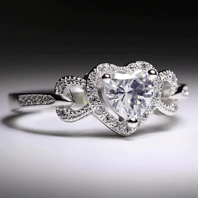 Huitan Damenring, Silber, Zirkonia, Hochzeit, Verlobung - Bild 2