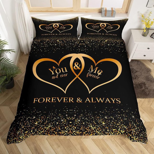 Personalisierte Bettwäsche mit Namen von JMG Household Supplies, Bettwäsche-Set aus Mikrofaser in Schwarz, bestehend aus Bettbezug und Kissenbezug, B/H: 135 x 200 cm - Bild 1