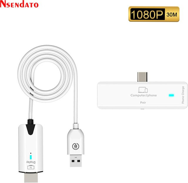 Nsendato HDMI Wireless Video Audio Extender 1080P Full HD WiFi Display Adapter in Weiß - Bild 1