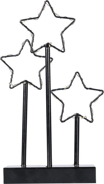 LED-Dekofigur Sternen-Trio von genialo in Schwarz für deine festliche Weihnachtsdekoration - Bild 1