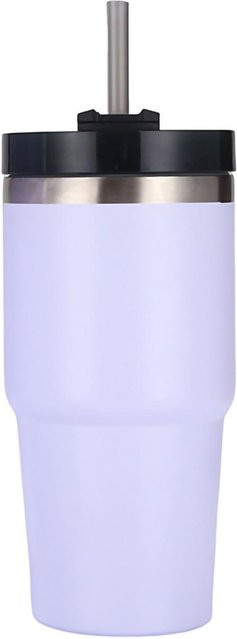 CosyHome Edelstahl Vakuumisolierter Becher mit Stroh, Weiß, 20oz - Bild 1