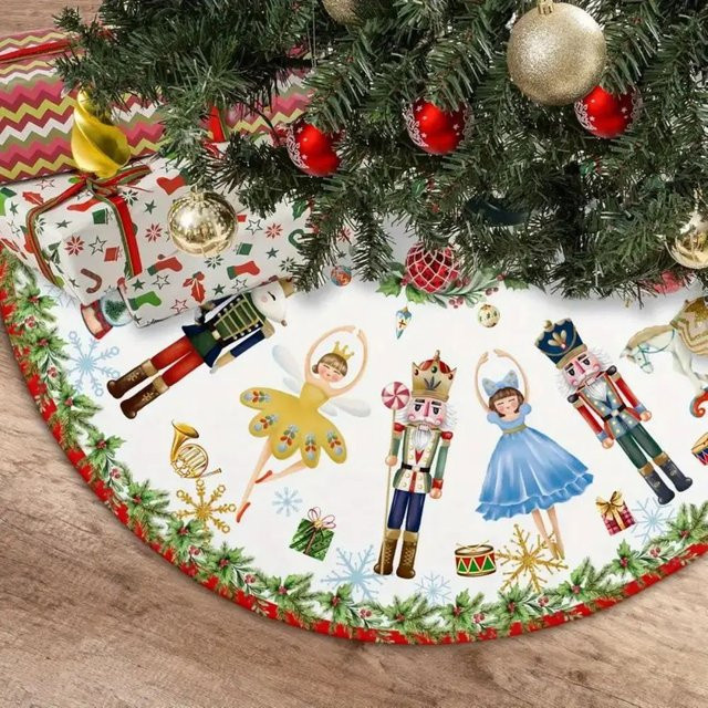 VIKAMA Weihnachtsbaumrock mit floralem Design in Multicolour für drinnen und draußen - Bild 1