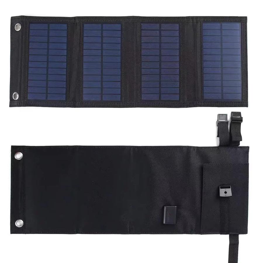 Tragbares faltbares Solarpanel mit USB-C Anschluss in Schwarz zur mobilen Stromversorgung - Bild 6