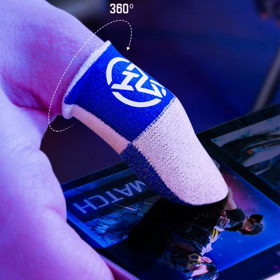 ALLOYSEED Fingerhüllen für Mobile Gaming, 3/10 Paar atmungsaktive Daumenhandschuhe, schweißfest und rutschfest, Touchscreen-Fingerabdeckung in Blau und Multicolour - Bild 2