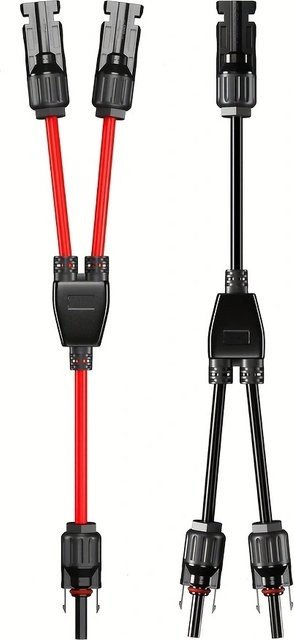 AOKIN Solar Eckverbinder Parallel-Adapter Set mit wasserdichten Kabelverbindern in Schwarz und Rot - Bild 1