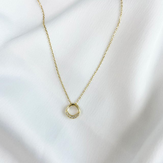 Lucky Star Jewelry Halskette 925 Silber, 14 Karat vergoldet, Zirkonia, Damen, 42cm+3cm - Bild 1