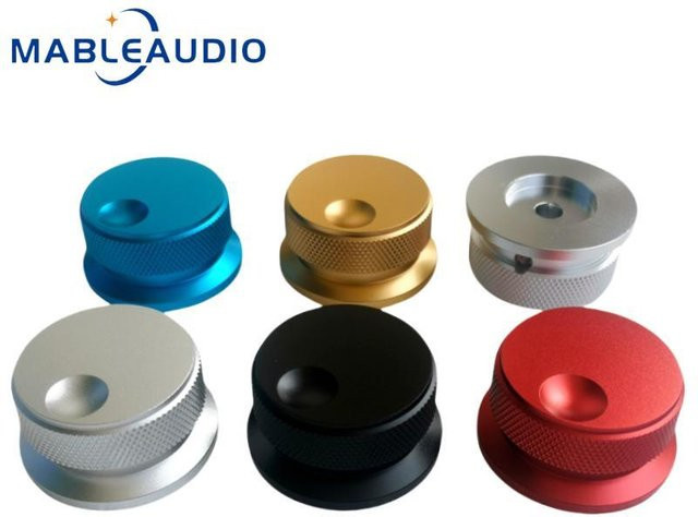 Ampmart Aluminium-Legierung Potentiometer-Schalter geprägter Lautstärkeregler für Audio-Verstärker, Blau, Durchmesser: 38 mm, Tiefe: 20 mm - Bild 1