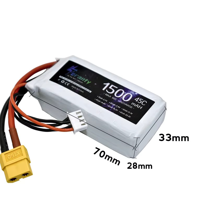 TERANTY Li-Ion Akku 11,1V 1500mAh für RC-Auto, Flugzeug, Boot und Quadcopter - Bild 2