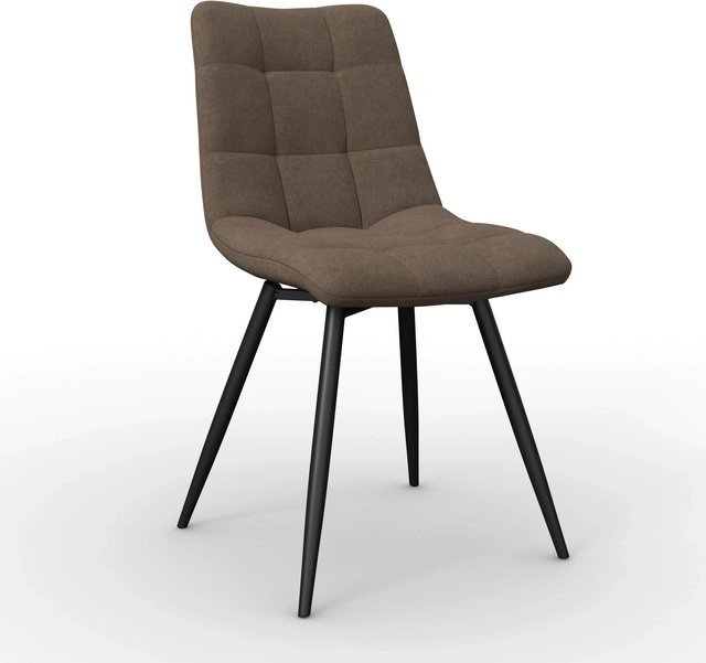 Bessagi Home Stuhl Suri Braun Chenille Drehbar Gepolstert B/T/H: 48,5 x 61,0 x 87,0 cm - Bild 1
