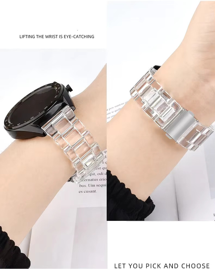 TINUORA Uhrenarmband Acryl, transparent, Weiß, Unisex - Bild 4