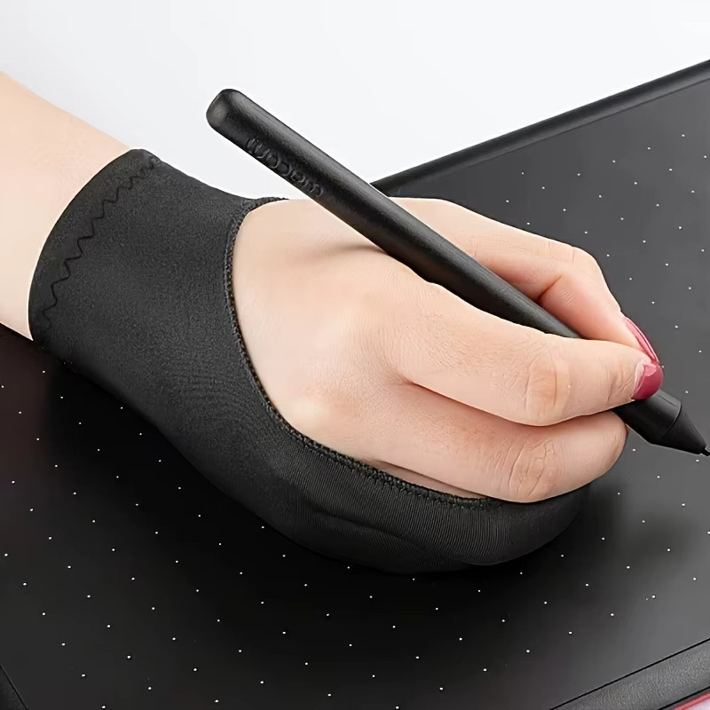 Schutzhandschuhe für Malerei und Skizzen in Schwarz mit Zwei-Finger-Design zur Vermeidung von Schmutz und Schweiß - Bild 2