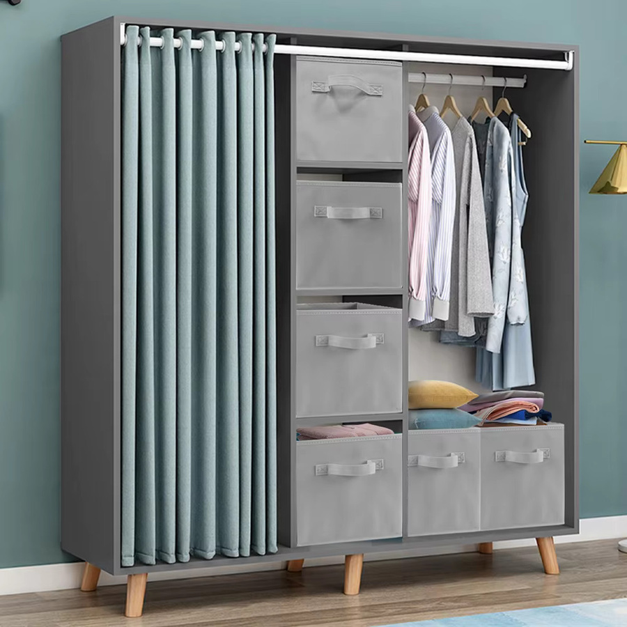 LONENESSL Faltbare Aufbewahrungsboxen aus Stoff in Grau, Set für Kleidung und Kleinkram, Breite: 28,0 cm, Tiefe: 27,0 cm - Bild 5
