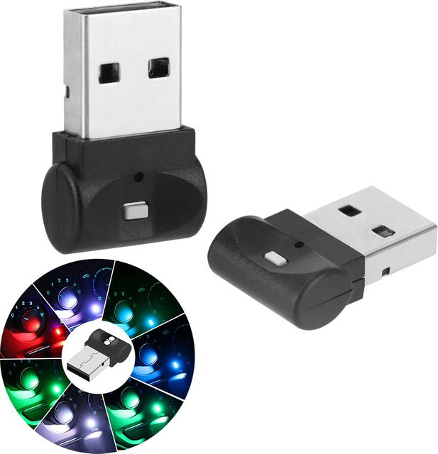 Bunte LED USB Auto Fußlicht zur dekorativen Innenbeleuchtung in Schwarz und Multicolour - Bild 1