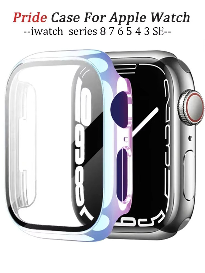 Displayschutz mit Gehäuse für Apple Watch Serie 9 8 7 6 5 4 3 SE in Pink - Bild 2