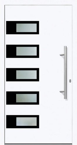KNOCK Flügelüberdeckende Kunststoff-Haustür RIO mit Glaseinsatz, weiß, Höhe: 210 cm, Breite: 110 cm, Tiefe: 60 cm - Bild 1