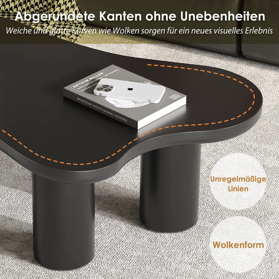 Svintora Wolken-Couchtisch in Schwarz mit Hochglanz-Lackierung und unregelmäßiger Form für dein Wohnzimmer - Bild 4