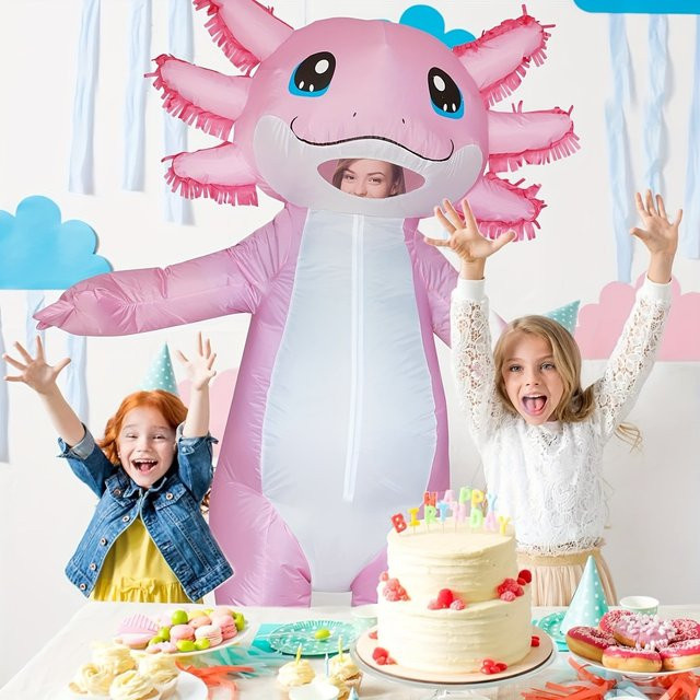 Hangchen Family Salamander-Kostüm, Tiere, Rosa / Pink - Bild 1