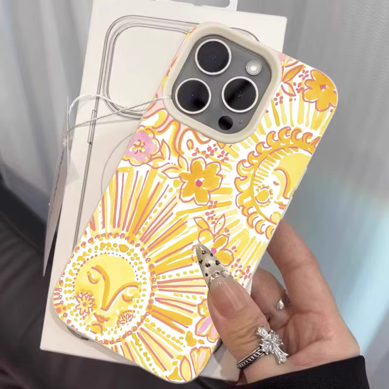 Handyhülle mit Sonnen-Gesichtsmuster für Apple iPhone 17, 16, 15, 14, 13, 12, 11 Pro Max und weitere Modelle, weiche Schutzhülle - Bild 2