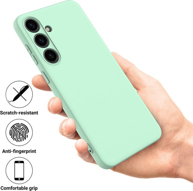 Samsung Galaxy Silikon Schutzhülle mit Kameraobjektiv-Schutz für S23, S24 FE, S24 und S25 Ultra Plus in Purple und Green - Bild 1