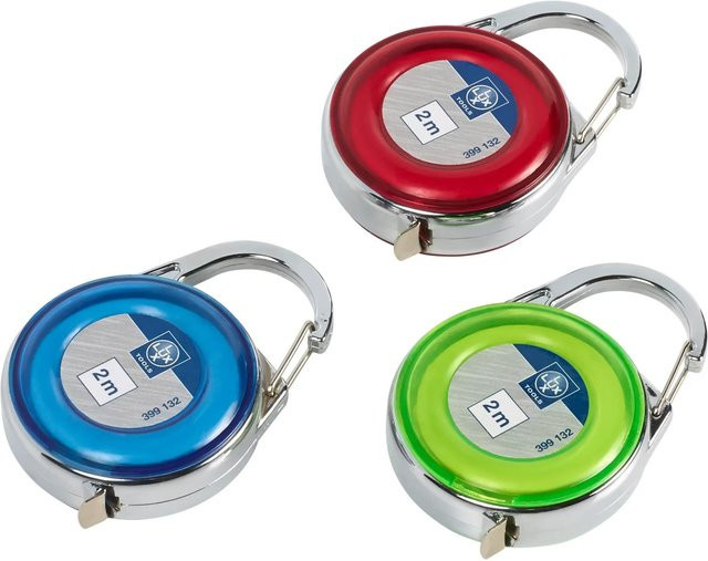 LUX-TOOLS Mini-Maßband aus Stahl, mehrfarbig, 2 m - Bild 1